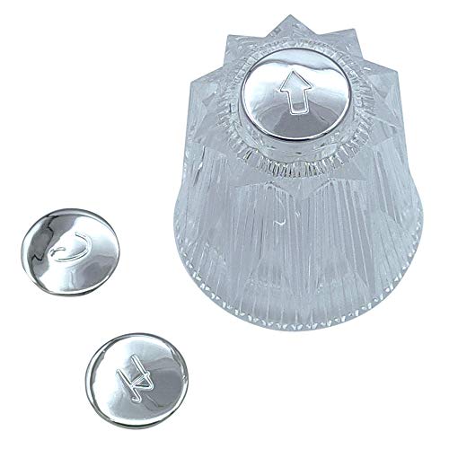 Repuesto de manija para llave de bañera y ducha para sistemas Price Pfister con kit de 3 botones para caliente, frío y desviador, acrílico transparente miniatura 1