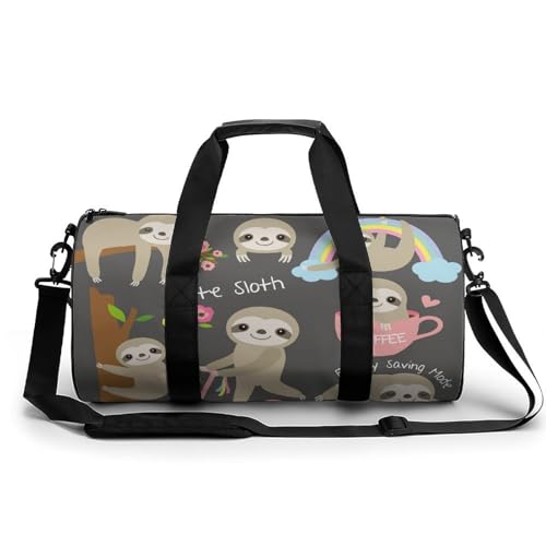 Sac de gym paresseux dessin animé sac de sport duffel léger pour camping randonnée voyage