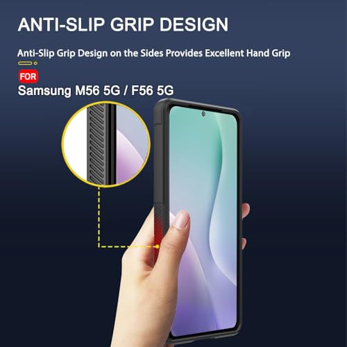 Image of TheGiftKart Liquid Silicon Back Cover Case for Samsung Galaxy M56 5G / F56 5G | Shockproof Military Grade Protection | Micro-Fibre Cloth On Inner Side | Anti-Slip Grip Back Cover Case (TPU, Black)