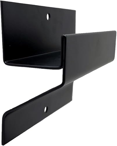 Tetra-Teknica GMH-02 - Escalera de montaje en pared de acero de 4 pulgadas y colgador de carretilla, negro mate