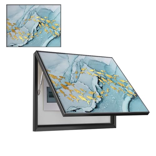 NZVZGKTNTW Indoor Electric Meter Box Cover Electrical Panel Hide Paintings,Distribution Box Decorative Cover Wall Hanging Painting,with Hydraulic Rod Supports,Free Punching(U,50x40cm/19.7x15.7inch)