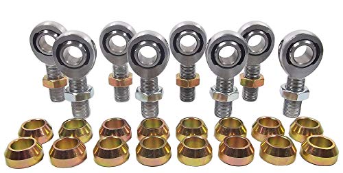 QSC 3/4 X 3/4-16 Chromoly 4-Link Rod End Kit with 3/4 Steel Cone Spacers, Rod End, Heim Joint