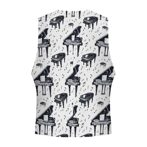 Music Instrument Piano Novelty Men's Suit Vest Casual Formal Dress Vests Business Waistcoat4