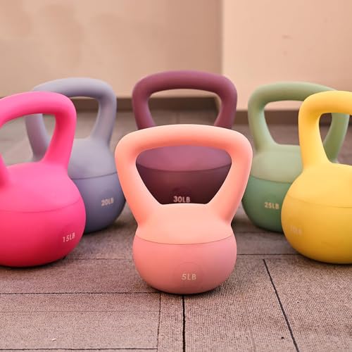 Fitvids Soft Kettlebells - Sea and Iron Sand Filled Weights for Women and Men - Color Coded Soft Vinyl Kettlebells, Multiple Sizes - Image 5