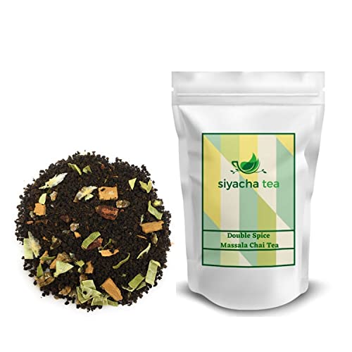 Image of Siyacha Tea Double Spice Masala Chai|1 Kg|Natural Taste Daily Use Masala Chai|With Pure Cardamom, Cinnamon , Clove ,Black Pepper Blend|Single Estate Leaf| Masala Chai Patti | Assam Tea | Black Tea |Makes 500 Cups (approx)