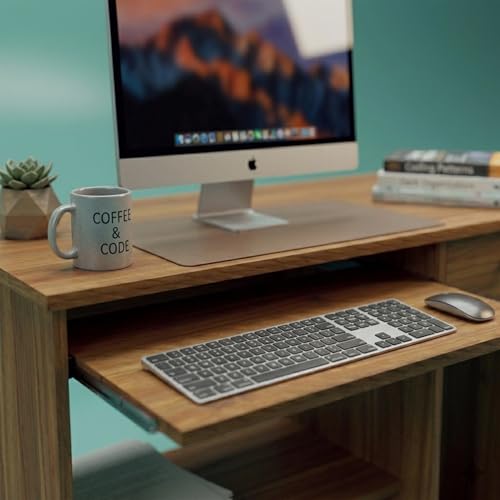Image of NEUDOT Bingo Engineered Wood Computer Table | Study Desk with Keyboard Tray & CPU Space | Laptop Table for Students & Home Office | Compact Work from Home Desk