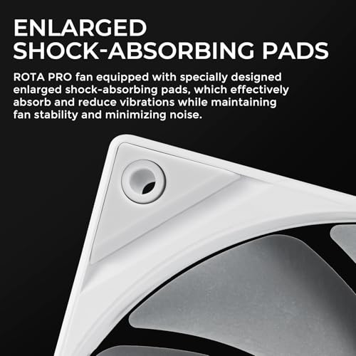 Image of TRYX ROTA PRO 120 White 120mm Case Fan 4-Pin PWM LCP Material FDB Case Fan 2250RPM with 81.32CFM Airflow High-Performance Quiet PC Fan