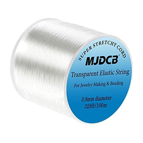 MJDCB 0.8mm Clear Elastic String Nylon Crystal Thread for Necklace Bracelet Jewelry Making Cover