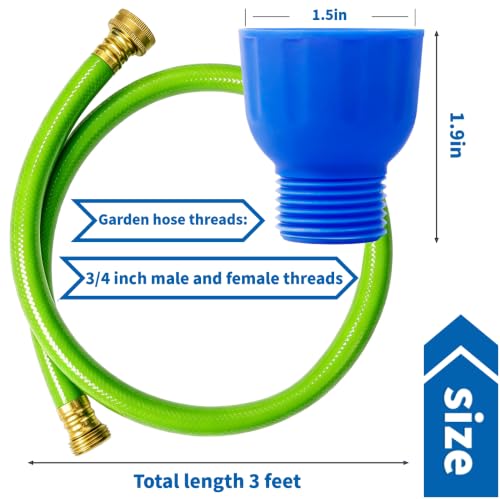 Image of Garden Hose to Antifreeze Bottle Adapter Kit (2 Pcs), Allows Easy and Leak-Free Pouring Of Antifreeze from Buckets To RVs, Trailers,Campers and Boats,All-in-One Male and Female Twist Connect Adapter