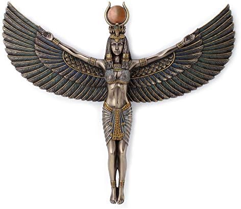 Veronese Design Bronze Finish Isis Egyptian Goddess Spreading Wings Wall Sculpture