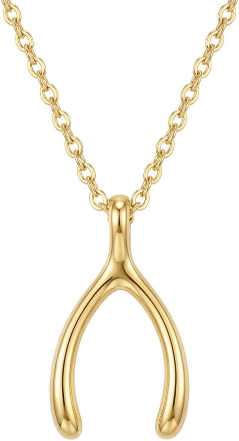 Wishbone Necklace for Women, Trendy Alt Jewelry Dainty Charm Pendant, Simple Everyday Jewelry, Fashion Accessory Gift for Her
