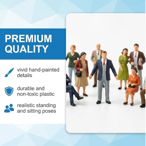 KAHZOR 50 Stück Mini Figuren Menschen, 1:75 Kleine Figuren Menschen, H-25Mm Für Bauen Mini Figuren Menschen Museum, Modelleisenbahn Zubehör, Miniatur Menschen Figuren, Puppen Action Figuren