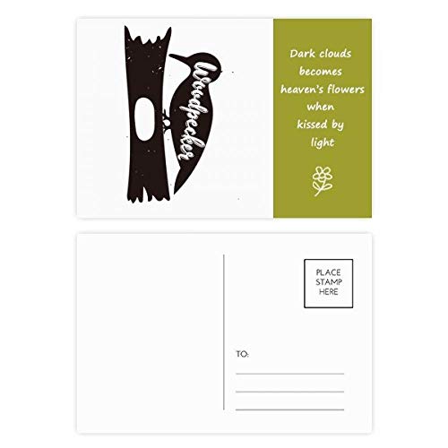 Jeu de cartes postales Pivert noir et blanc 20pcs pour coffret cadeau et messages