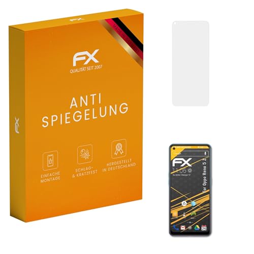 atFoliX Bildschirmfolie kompatibel mit Oppo Reno 5 Z Schutzfolie, entspiegelnde & stoßdämpfende FX Folie (3X)