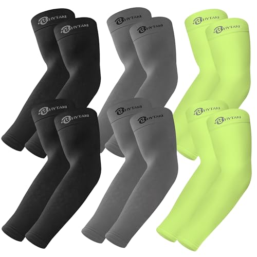 Image of BHYTAKI UV Sun Protection Arm Sleeves, UPF 50 Sports Cooling Arm Compression Sleeves for Men Women Teenager
