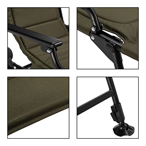 Hollyhome Outdoor Expandable Fishing Chair With Removable Cushion And Adjustable Legs, Multi-Angle Lumbar Back Support, Folding Camping Lounge Chair With Footrest Pads, Picnic Reclining Chair, 400Lbs #TOP4