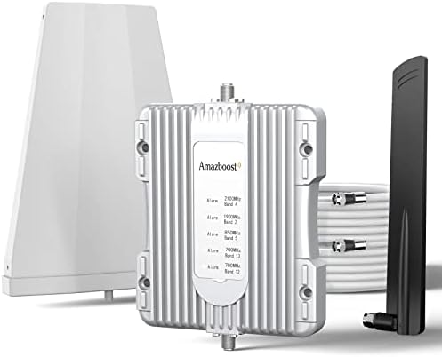 Amazboost A1 Cell Phone Booster for Home -Up to 2,500 sq ft,Cell Phone Signal Booster Kit,All U.S. Carriers -Compatible with Verizon,AT&T, T-Mobile, Sprint & More-5G 4G 3G LTE FCC Approved
