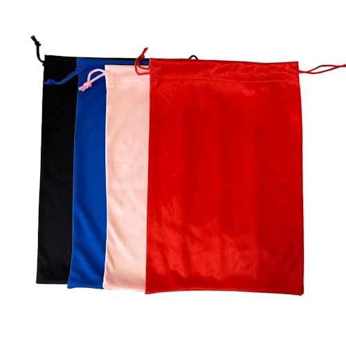 Image of 4 Pieces Ski Goggle Bag Microfiber Drawstring Pouch Snow Goggle Protection Bag Soft Storage Case Pouch, 7x10.6 Inch