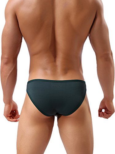 YUYANG 90 Mens Sexy Bulge Pouch Briefs Mesh Soft Low Waist Underwear3