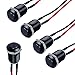 DMWD 5pcs 12mm Latching Push Button Switch Raised Head ON-Off Normally Open with Pre-soldered Cable Aluminium Alloy Shell 12V 24V 36V 110V Waterproof IP66 Without LED (Black)