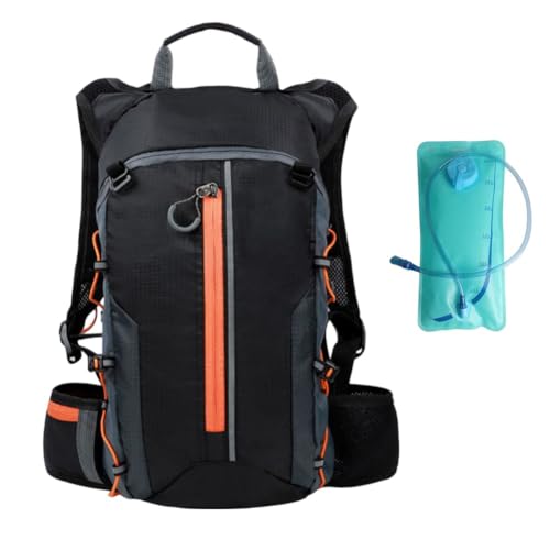 NiuLumea Mochila de ciclismo para correr al aire libre de 10 L con depósito de hidratación de 3 L, ultraligera, impermeable, nailon, senderismo, maratón y deportes, tiras reflectantes, gancho para