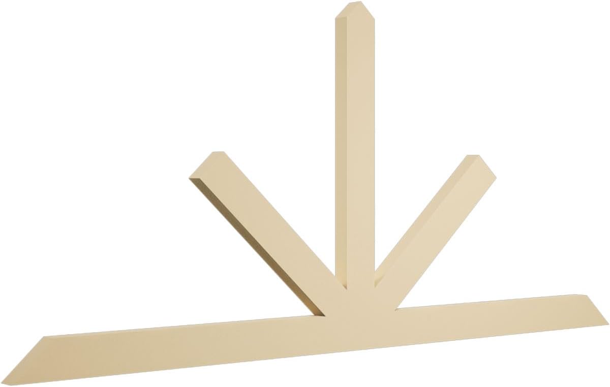 84"W x 38 1/2"H x 2"D x 4"F, 11/12 Pitch, Saratoga Signature Urethane Gable Bracket, Primed Tan