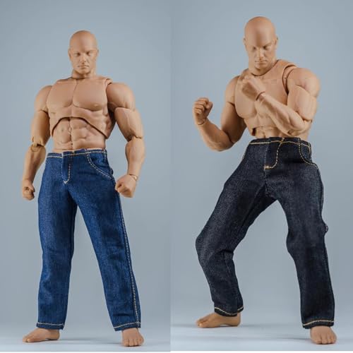 1/12 Male Loose Jeans Pants Trousers for Strong Muscle 6