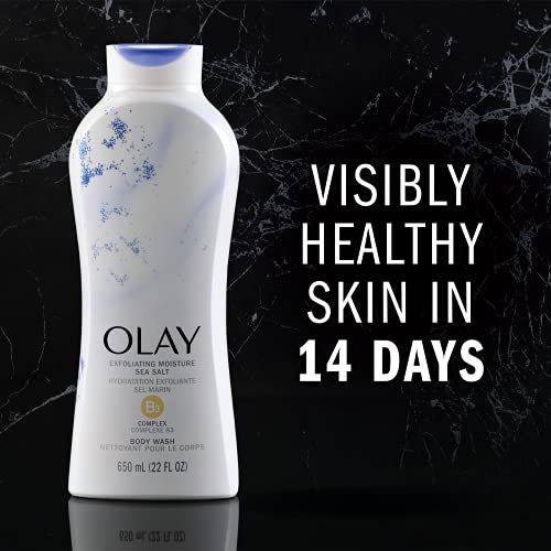 Olay Daily Exfoliating with Sea Salts Body Wash, 22 oz, (4 Count