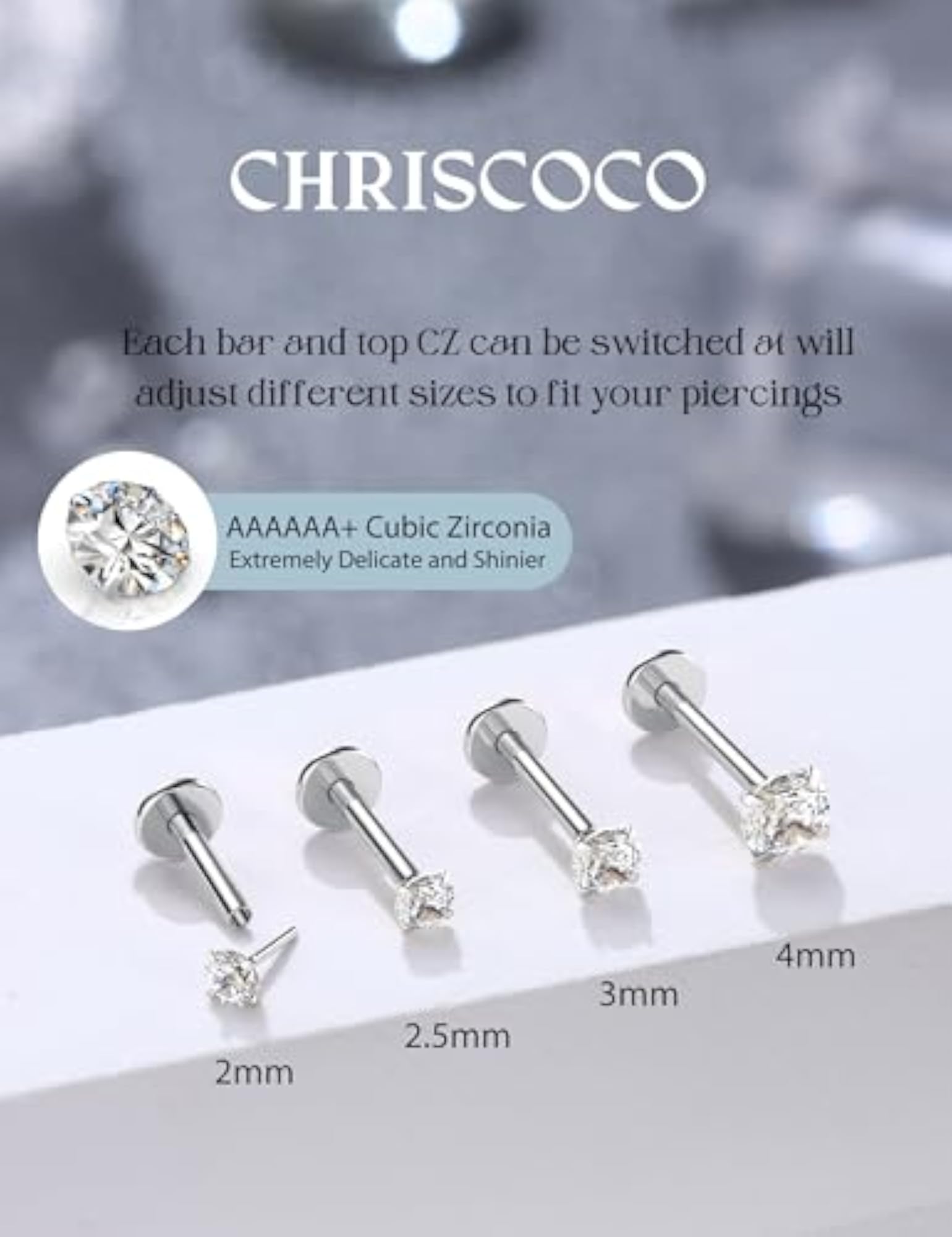G23 Titanium Helix Piercing Jewelry, Wireless Tragus & Labret Set
