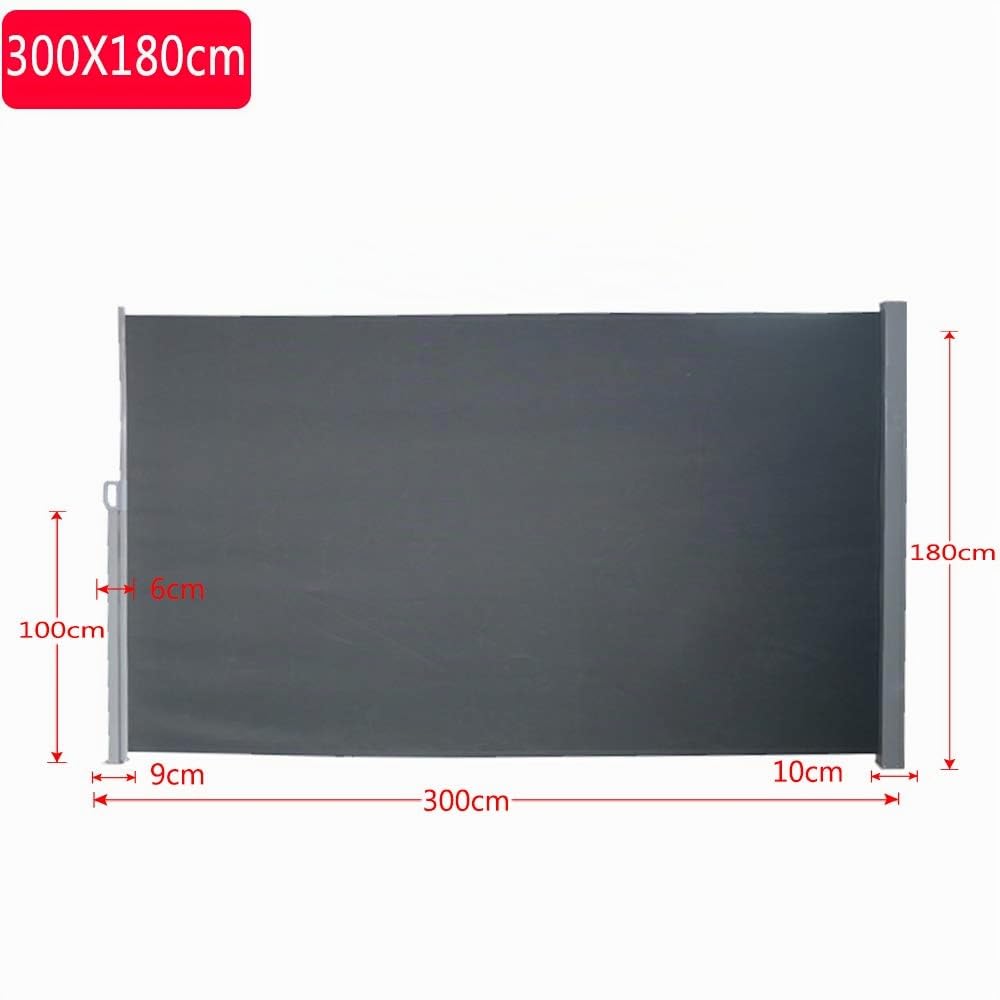 UISEBRT Tenda Laterale Avvolgibile per Balcone, Terrazza, Giardino, 180 x 300cm, Antracite