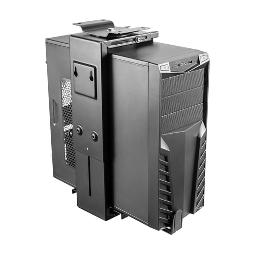 Soporte CPU antirrobo con altura ajustable AISENS bajo mesa y giro total 3