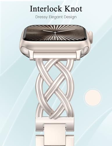 Image of TOYOUTHS Dressy Bracelet Compatible with Apple Watch Bands 38 /40 /41 /42 /44 /45 /46 /49mm Women, Celtic Stainless Steel Metal Fancy Nice Pretty Strap for iWatch Series 11 10 9 8 7 6 5 4 Ultra /SE 3 2 1