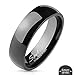 STR-0003 Stainless Steel Shiny Polished Black Plain Band Ring; Comes with Free Gift Box (7)