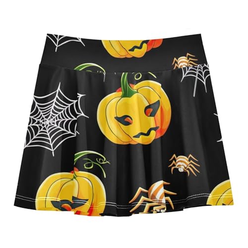 Athletic Shorts for Girls Skorts Pumpkins Spider Webs Black Tennis Skirts Toddler Pink Cute Butterfly 3t