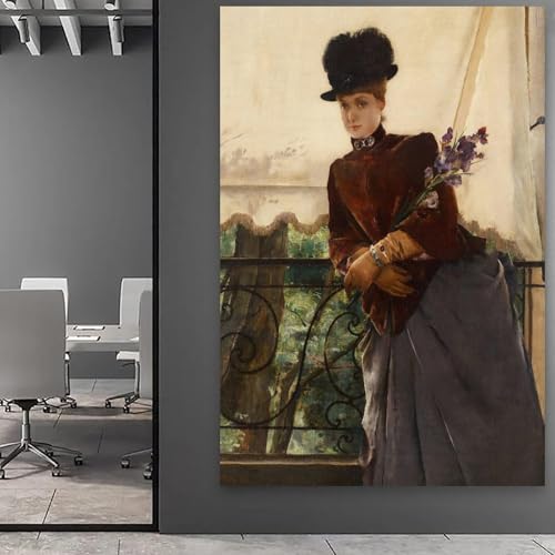 Impression sur toile Alfred Stevens portrait victorien aux détails d'iris