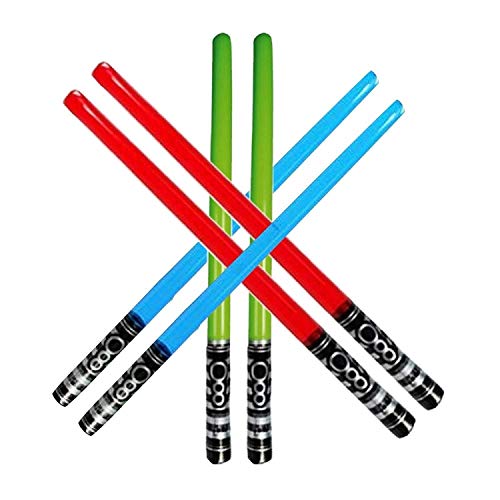 Anzmtosn Globos inflables para fiesta de Star War Jedi Knight Light Saber Safe Sword Stick Globos para disfraz de Halloween, disfraces de fiesta de disfraces Globos de cabina de fotos (6 piezas) Cover