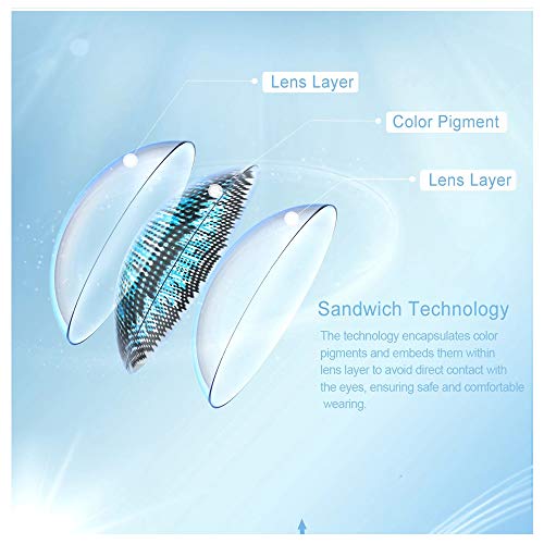 FreshGo Little Devil Halloween & Cosplay Yearly Disposable Soft Colored Contact Lenses with Case -Red