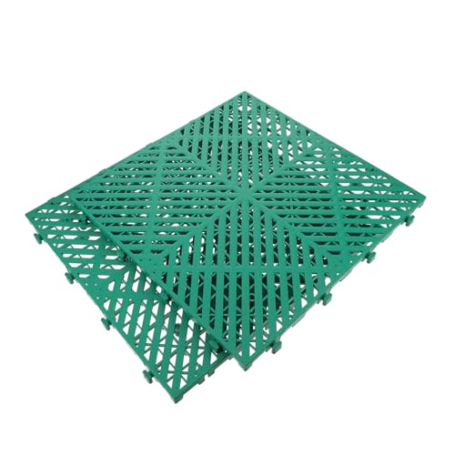 Dalles de sol emboîtables STOBAZA carrées avec système de drainage perforé pour atelier, lot de 2