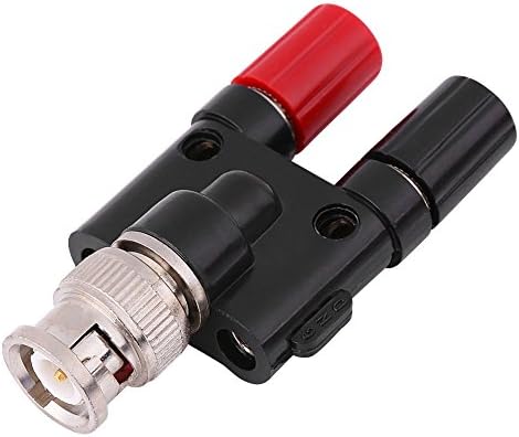 BNC to 4mm Banana Plug Adapter, HT311 BNC Male Plug to Dual 4mm Banana Female Jack Socket Binding Post Connector Audio Adapter BNC to Banana Cable Oscilloscope Accessries