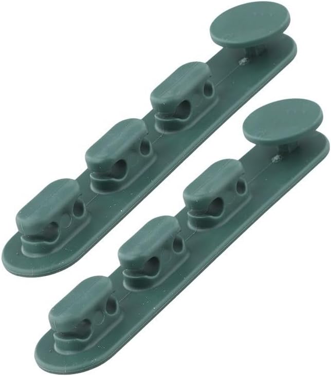 2-Pack Cable Organizer Clips Desktop – TRP Rubber Data Cable Buckle Winding Clip, Space-Saving Cable Management Holder USB & Charging Cords, Yellow/Pink/Green(Green)