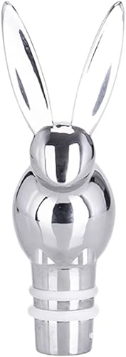 Cabilock Tapón de botella de cabeza de conejo, tapón de bebidas de conejo, tapón de almacenamiento de vino, sellador al vacío de vino, decoración de