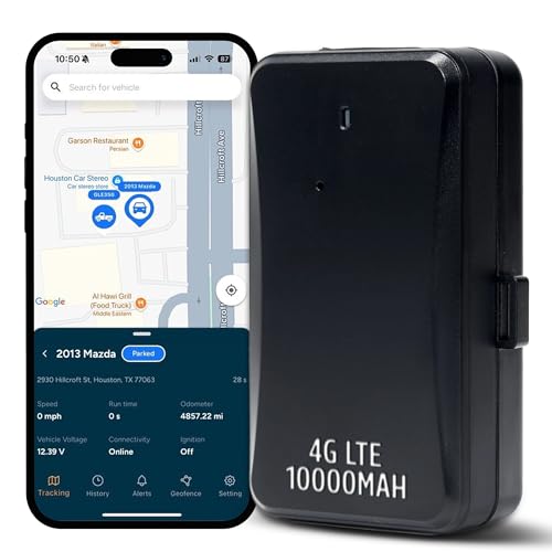 Trackhawk Magnetic GPS Trailer Tracker - 4G LTE Tracking Device with 10,000mAh Battery, Weather-Resistant for Cars, Trucks, Trailers, and Asset Monitoring - Subscription Required