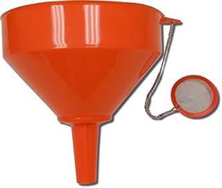King Kooker 8" Plastic Cooking Oil Funnel with Attached Reusable Stainless Steel Mesh