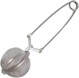 Silver Snap Ball Tea Strainer with Handle,Tea Strainer Ball Stainless Steel Tea Infuser Filter for Loose Leaf Tea Spices Seasonings Kitchen and Dining (Large)