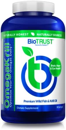 BioTrust OmegaKrill EPA & DHA Omega 3 Supplement, Fish and Krill Oil to Provide Support for Joint, Heart, Brain, Eye and Skin (30 Servings)