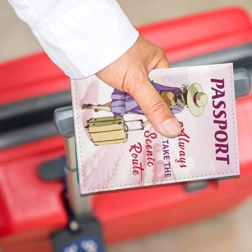 JIEBWCHA Porte-Passeport Pour Le Voyage, Couverture Du Passeport | Porte- Carte De Portefeuille De Voyage - Carte De Crédit Imperméable Board De Pass Pass Accessoires Pour étudier à L'étranger Couples