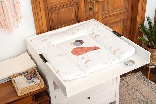 Ceba Baby® Fasciatoio Materassino - Fasciatoio Neonato Morbido - Cuscino Fasciatoio Lavabile Per Bambine E Bambini - Certificato ÖKo-Tex - Impermeabile - - 70X50 Cm - Lama Pazzo - 8