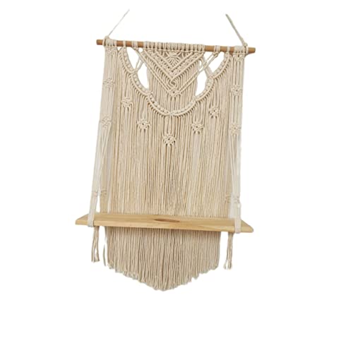Tapisserie bohème en coton blanc Ciieeo avec étagère suspendue