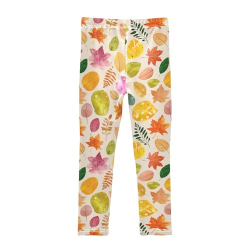 Boccsty Colorful Autumn Leaves Girls Leggings Kids Yoga Pants Dance Active Tights 4T2
