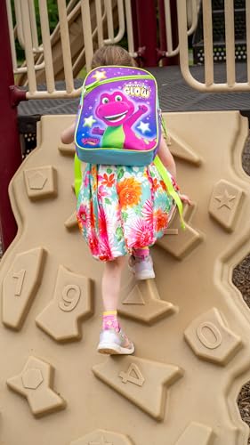 Image of AI ACCESSORY INNOVATIONS Barney The Purple Dinosaur Mini Backpack, 12 x 10 x 4 inches, Kids School Bag with Zip Pockets, Purple